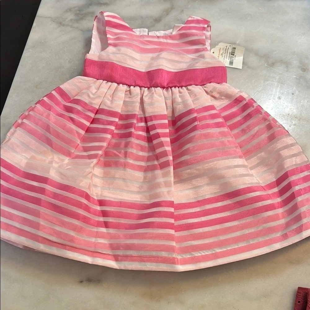 Gymboree Pink and White Sleeveless Scoop Neck Sundress